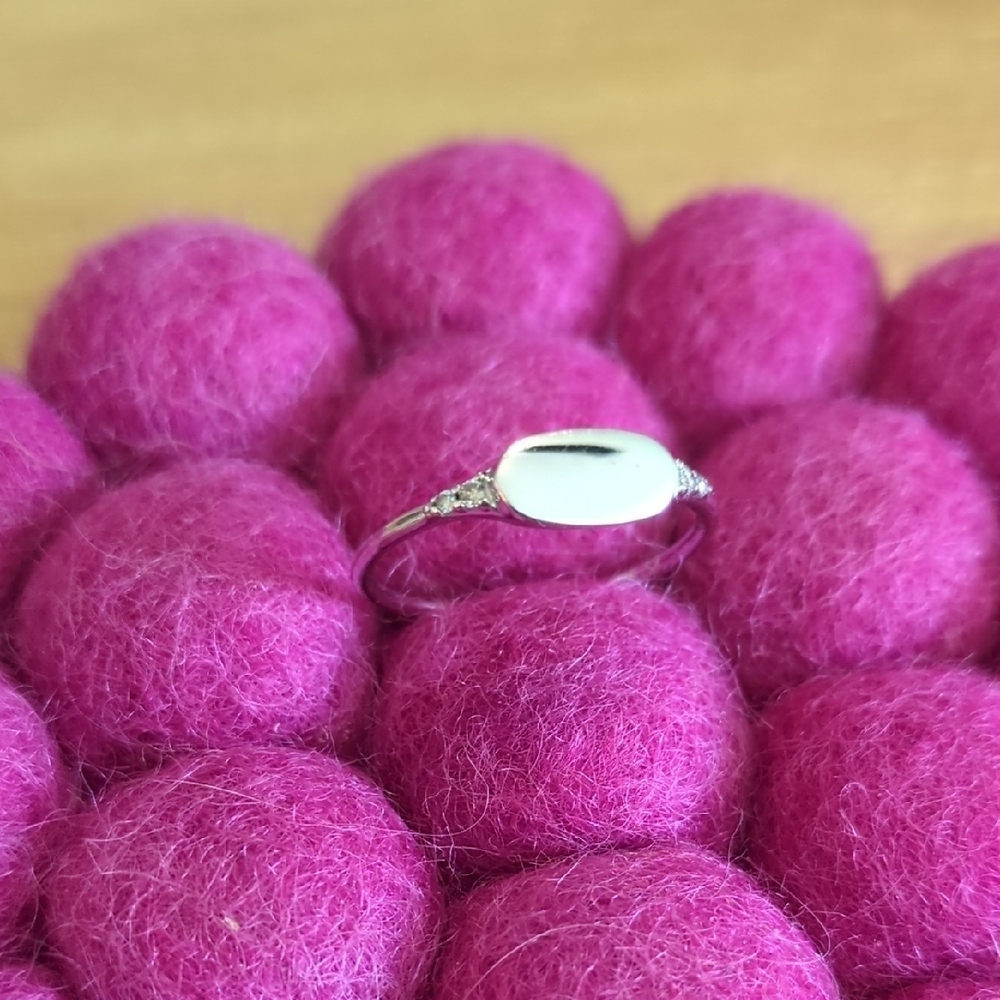 New Kendra Scott Fern 14k White Gold Band Ring in White Diamond - Picture 5 of 11